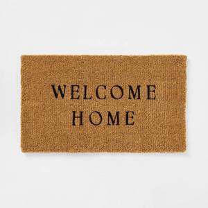 lot 4914 image: Threshold Designed with Studio McGee 1.6Ft x 2.6Ft Welcome Home Outdoor Coir Doormat Black. - Retail $20