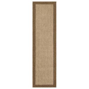 lot 4924 image: Threshold 2Ft x 7Ft Washable Madison Boarder Tufted Runner Rug Tan. - Retail $40