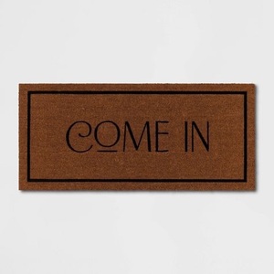 lot 4933 image: Threshold 1.8Ft x 4Ft Come In Coir Doormat Natural - Outdoor Welcome Mat, Front Door, Medium Pile, Rectangle. - Retail $25