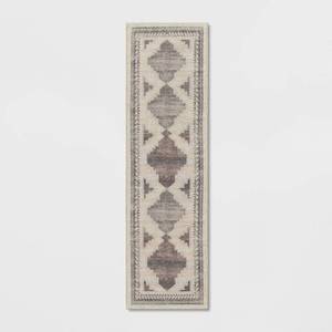 lot 4960 image: Threshold 2Ft x 7Ft Washable Runner Cromwell Printed Persian Style Rug Tan. - Retail $60