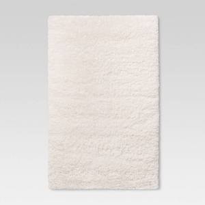 lot 4995 image: Room Essentials 2.6Ft x 3.10Ft Washable Plush Shag Accent Rug Cream. - Retail $35