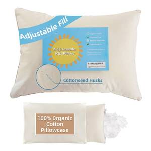 lot 20015 image: LOFE Organic Kids Pillow with Pillowcase - 16x22 Youth Pillow with 100% Organic Cotton Shell, Adjustable Loft Organic plilow, Machine Washable, Soft, Perfect for Kids&Youth&Children - Retail $28