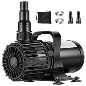lot 20020 image: VIVOHOME 100W 1600GPH Submersible Water Pump with 180° Seamless Adjustable Nozzle and Barrier Bag for Koi Pond Waterfall Fountains Fish Tank VERY USED, NEEDS CLEANED - Retail $70