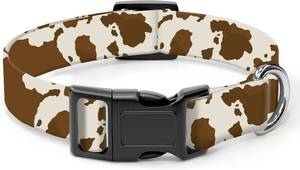 lot 20049 image: SXboxing Dog Collar, Cute Dog Collar for Small Medium Large Dogs, Personalized Adjustable Soft Pet Collars with Quick Release Buckle for Walking Running, Retro Cow Print - Retail $769
