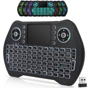 lot 20052 image: BL Mini Wireless Keyboard Remote Control with Touchpad Mouse Combo, Backlit 2.4GHz Mini Keyboard Wireless USB Dongle Rechargeable Li-ion Battery for Android TV Box Smart TV PC PS3 Windows MacOS X-Box - Retail $10