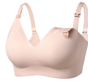 lot 20433 image: Momcozy Seamless Nursing Bra for Women Comfort Smooth Breastfeeding Maternity Bralette Wireless Pregnancy Bra - Retail $56
