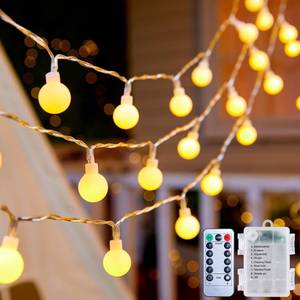 lot 20443 image: Minetom 2 Pack Globe String Lights Battery Operated, Totally 120 LED Fairy Lights with Remote, Waterproof for Indoor Outdoor Bedroom Classroom Dorm Camping Canopy Wedding Xmas Decor, Warm White - Retail $19