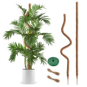 lot 20446 image: 2 Pack Moss Pole, 63 Inch Bendable Moss Poles for Plants Monstera Long for Climbing Plants, Extra Large Handmade Pole Plant Sticks Support Stakes for Indoor Plants to Grow Upwards - Retail $20