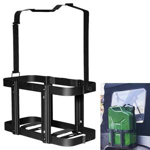 lot 20449 image: Azuvis Lockable Jerry Gas Can Holder & Mount Bracket Set (5 Gallon20L) - Reinforced Steel Construction, Universal Fit for Scepter & NATO Cans, Adventure-Ready Secure Fuel Tank Rack - Retail $35