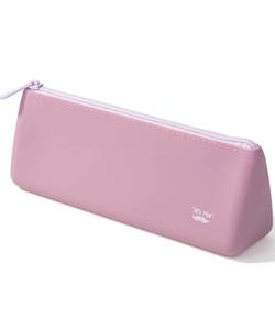 lot 20482 image: Mr. Pen- Silicone Pencil Case Pouch, Dusty Pink, Aesthetic Triangular Design, Multipurpose, Aesthetic Pencil Case Small, Silicone Makeup Bag - Retail $6