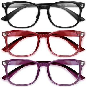 lot 20483 image: Gaoye Stylish Blue Light Glasses for Woman - Computer Glasses up to 99% Blue Light Blocking - Lightweight Frames - 3 pack - Retail $13