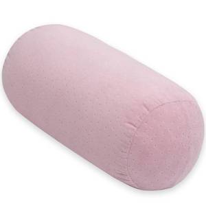 lot 20493 image: 1 MIDDLE ONE Round Cylinder Bolster Pillow with Removable Velour Cover, Tube Roll Cervical Pillow for Head, Neck, Back and Legs Support, 13x 6, Pink - Retail $19