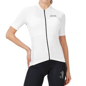 lot 20498 image: Santic Womens Cycling Jersey Summer Shorts Sleeve Bicycle Jacket Bike Shirt Breathable Quick Dry Reflective Biking Tops UPF50 Medium  - Retail $31