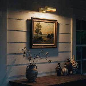 lot 17605 image: Joyunleo Picture Lights for Wall Hardwired, 8 Brass Picture Light, Brush Gold Art Light, 2700k Dimmable Gallery Lights, Vintage Wall Picture Light Painting Light for Artwork Poster Portrait Display - Retail $129