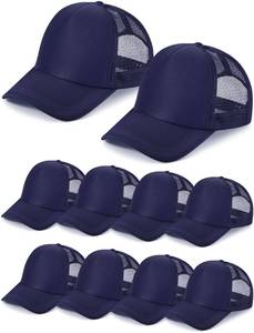 lot 17609 image: 10 Pcs Sublimation Blank Trucker Hats Bulk Mesh Baseball Cap Polyester Mesh Trucker Hat for Men and Women (Navy) - Retail $29
