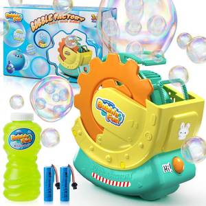 lot 17616 image: Rechargeable Bubble Machine for Kids �� Extra Large Bubbles with Bubble-in-Bubble Effects, Fast Automatic Bubble Maker Toy with 8oz Solution, Bubble Blower for IndoorOutdoor Play, Party, Wedding, Gift - Retail $40