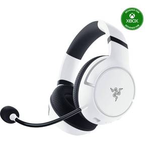 lot 17631 image: Razer Kaira Wireless Gaming Headset for Xbox Series XS, Xbox One Triforce Titanium 50mm Drivers - Cardioid Mic - Breathable Memory Foam Ear Cushions - EQ Pairing Button - Windows Sonic - White - Retail $100