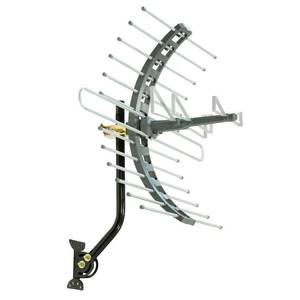 lot 17641 image: GE Outdoor HD Digital TV Antenna, Long Range Smart TV Antenna, Supports 4K 1080P HD Smart TV VHF UHF, J Mount Included for Attic or Outdoor, Weather Resistant, 29884 - Retail $39