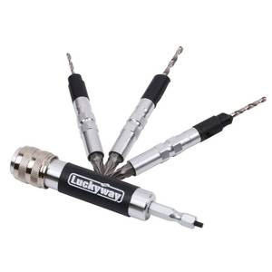 lot 18047 image: Luckyway Countersink Drill Bit Set #6, #8, #10 for Wood, Drill Counter Sink Flip Drive 3 in 1 Complete Unit Set, Including PZ2 Screw Bits 4-Piece - Retail $20
