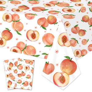 lot 18060 image: umoni Peach Tablecloth 2PCS Birthday Party Decorations Sweet as a Peach Table Cover Disposable Plastic Sweet One Party Supplies for Fruit Theme Birthday Baby Shower Decor - Retail $10