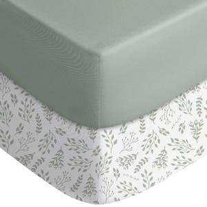 lot 18096 image: Yoofoss Baby Crib Sheets for Boys Girls, Fitted Crib Sheet 2 Pack for Standard Crib and Toddler Mattress, Super Soft Microfiber Baby Sheet 28x52x8in(GreenLeaf) - Retail $10