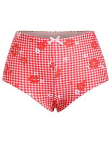 lot 18097 image: ZAFUL Womens Swim Shorts High Waisted Bow Gingham Floral Print Boyshorts Bathing Suit Swimsuit Bottoms Board Shorts (2-Gingham red, M)&nbsp