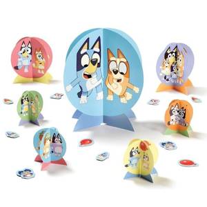 lot 18098 image: Bluey Table Centerpiece Kit - 27 Pc Set - High-Quality & Sturdy, Perfect Party Essential For Themed Parties & Events - Retail $13