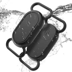 lot 18102 image: Dog Collar Holder(2 Pack) for Galaxy Smarttag2, Waterproof Silicone Case for Pet Cat, Anti-Lost Scratch Resistant Protective Cover Accessory for Samsung Galaxy Smart tag2 (Black) - Retail $8