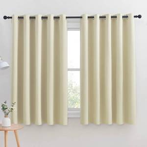 lot 18474 image: NICETOWN Room Darkening Curtain Panels for Cafe, Thermal Insulated Grommet Room Darkening DraperiesDrapes for Window (Beige, 2 Panels, W70 x L63 -inch) - Retail $32