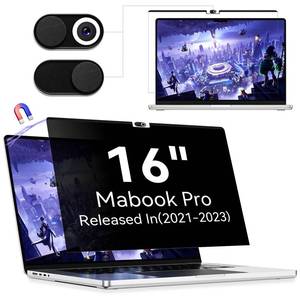 lot 18477 image: Magnetic Privacy Screen Protector Compatible with MacBook Pro 16 Inch (2021-2024, M1, M2), Removable Anti Spy Blue Light Glare Shield Laptop Privacy Filter for Apple Mac Pro 16.2 in(A2991A2485A2780) - Retail $32