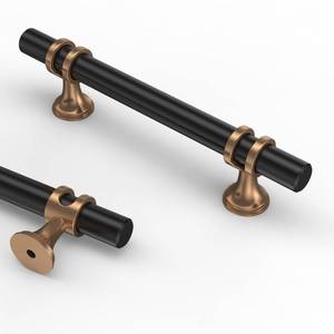 lot 18492 image: Asidrama 10 Pack 3.75 Inch(96mm) Champagne Bronze and Matte Black Kitchen Cabinet Handles, Cabinet Pulls Kitchen Cabinet Hardware Cupboard Handles Drawer Pulls - Retail $38