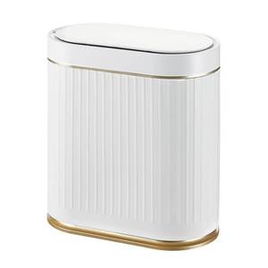 lot 19128 image: SYNCVIBE Bathroom Trash Can with Lid Automatic 2 Gallon Motion Sensor Garbage Bin, 7.5 Liter Smart Trash Bin Bathroom Decor, Plastic Garbage Can, Narrow Trash Can for Bedroom, Office, Living Room - Retail $30