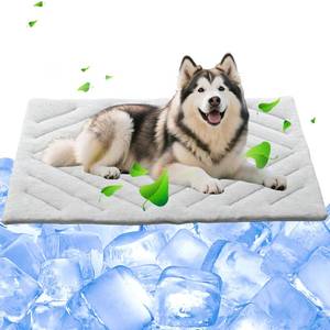 lot 19152 image: BECROWM Dog Cooling Mat Self Coolings Foldable Cooling Pad for Dog in Summer Coolings Mat for Dogs and Cats Machine Washable (X-Large) - Retail $30