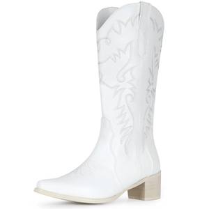 lot 19172 image: IXU Cowboy Boots Women Pointy Toe Womens Mid Calf Western Cowgirl Boots Size  8&nbsp