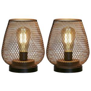 lot 19189 image: JHY DESIGN Set of 2 Metal Cage LED Lantern Battery Powered Cordless Accent Light with LED Great for Weddings Parties Patio Events for Indoors Outdoors - Retail $28