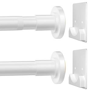 lot 12350 image: CorkLatta White Shower Curtain Rod,1 Inch Diameter Stainless Steel Adjustable Spring Tension Rods 32 to 80,with Holders,Anti-Slip,Curtain Rods No Drilling(1 Pack) - Retail $20