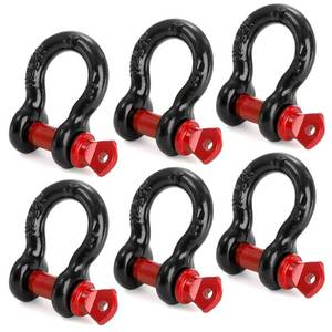 lot 12369 image: Bekith 6 Pack 12 D Ring Shackle 2.0 Ton (4,000 lbs) Capacity with Screw Pin Heavy Duty Shackles for Tow Strap, Winch, Off-Road Truck Vehicle Recovery - Retail $20