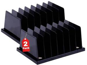 lot 12375 image: 1InTheOffice Desk Step Sorter - 7 Compartments (2 pack). Damage on one of the pieces&nbsp