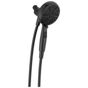 lot 12376 image: Delta Faucet 6-Spray SureDock Magnetic Shower Head with Handheld Spray, Matte Black Shower Head with Hose, Showerheads & Handheld Showers, MagnaTite Docking, Matte Black 75609BL - Retail $65