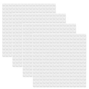 lot 12404 image: BOROLA Classic 10 x 10 Base Block Plate Compatible with All Major Brands Style Bricks (Only with Bigger Size Blocks) 4Pcs, White, B-XQ04-F