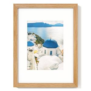 lot 12411 image: Axeman 9x12 Picture Frame  Solid Oak Wood 9 By 12 Photo Frame With Mat for 6x8  9x12 Wood Frame  Tempered Glass and Hanging Hardware Included Home Wall Decor Hanging Frame  Natural - Retail $20