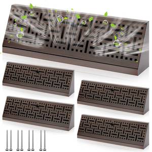 lot 15126 image: Landhoow Baseboard Diffuser Register, Oil Rubbed Bronze Finish, Vent Covers for Home Floor Wall Baseboard Air Vent Covers Supply Floor Baseboard Diffuser(18 Inch Duct Opening Size, 4 Pack) - Retail $115