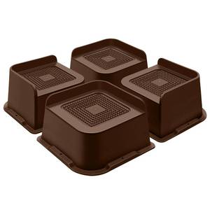 lot 15133 image: ANNKUT Bed Risers 3 Inch Heavy Duty, Furniture Risers for Bed Desk Table Sofa Couch,Oversized Bed Lifts Risers,Support up to 5000 Lbs(4 Pack Brown) - Retail $20
