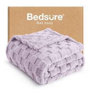 lot 15136 image: Bedsure GentleSoft Lavender Fog Throw Blanket for Couch - Super Soft Cozy Blankets Gifts for Women Men Girls, Cute Small Fleece Throws for Bedroom Home Decor, 50x70 Inches - Retail $30