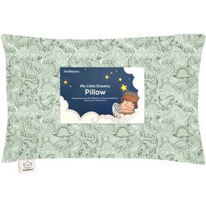 lot 15137 image: Toddler Pillow with Pillowcase - 13x18 My Little Dreamy Kids Travel Bed Pillows for Sleeping, Organic Cotton Small Pillowcase, Soft & Breathable, Machine Washable, Toddlers 2-5 Years Old (DinoDood) - Retail $23