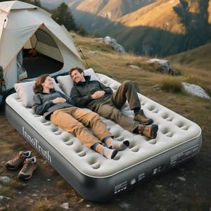 lot 15165 image: InnoTruth Queen Camping Air Mattress with Built-in Pump, Inflatable Blow up Mattress for Home & Guests, 13 Raised Colchones Inflables Air Bed, Ideal for Travel, Outdoor, Back to School Supplies, Grey - Retail $65