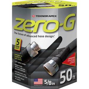 lot 15170 image: zero-G 4001-50 Lightweight, Ultra Flexible, Durable, Kink-Free Garden Hose, 58-Inch by 50-Feet,Black - Retail $43