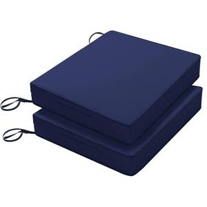 lot 15175 image: Favoyard Patio Chair Cushions 18.5 x 16 x 3 Inch Waterproof Outdoor Seat Cushions for Patio Furniture 3-Year Color Fastness Garden Sofa Couch Pads with Handle & Adjustable Straps Set of 2, Blue - Retail $45