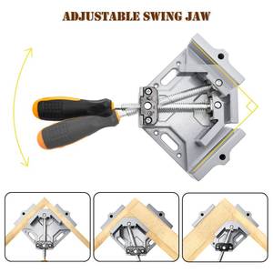 lot 15177 image: Kingrol 4 Pack 90 degree Corner Clamps, Woodworking Clamp with Adjustable Aluminum Alloy Swing Jaw, Single Handle Wood Clamps for Photo Framing, Welding, DIY Projects - Retail $39