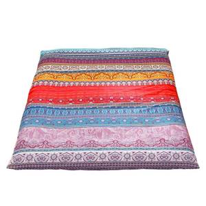 lot 16375 image: MAXYOYO Mattress Cover for Traditional Japanese Futon Mattress, Futon Floor Mats Cover with Zipper, Super Soft and Machine Washable, Boho Style, Queen - Retail $37